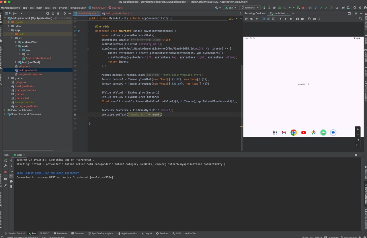 在 Android 上整合並執行 ExecuTorch