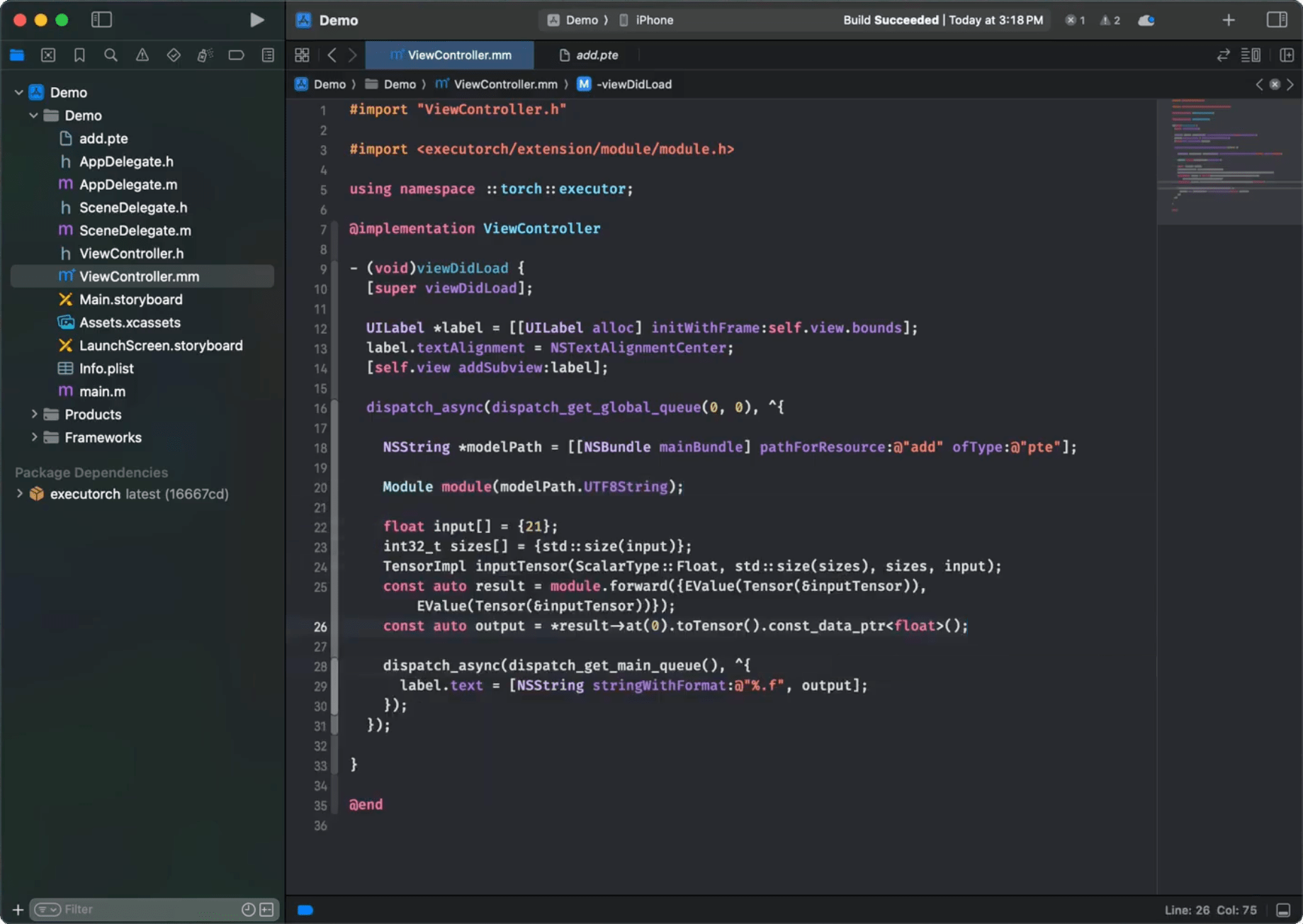 Integrating and Running ExecuTorch on Apple Platforms